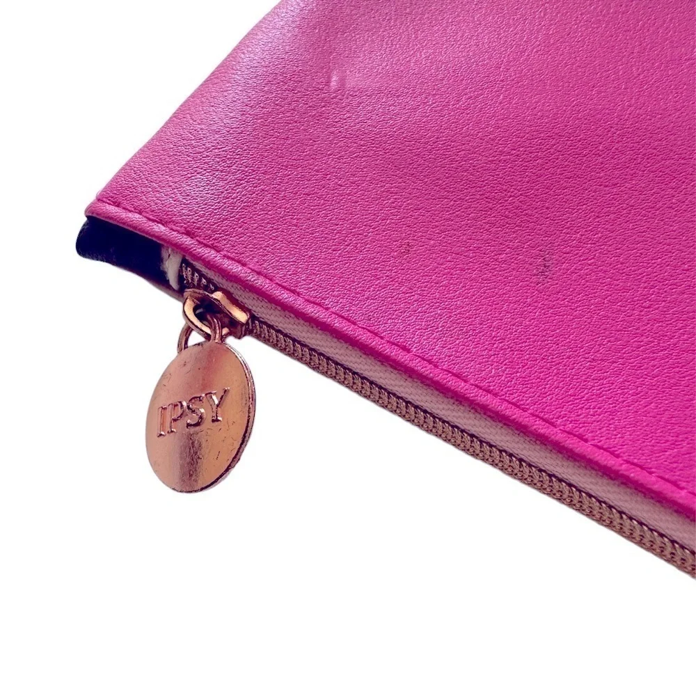 Ipsy Pink and Purple Flowered Makeup Bag
